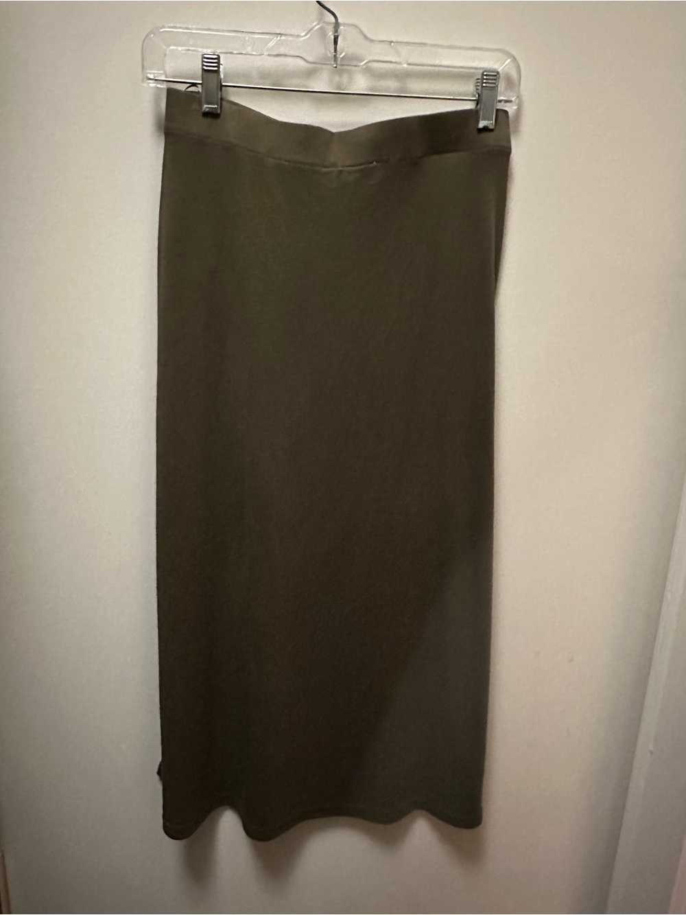 bohme Olive Straight Midi Skirt
